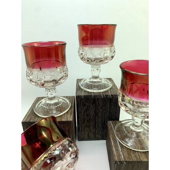 Indiana Glass Ruby Red Kings Crown Cordials. - Picture 6 of 9